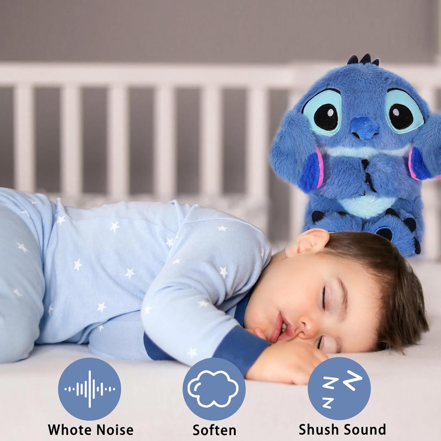 The Stitch Anxiety Relief Stuffed Animal with Sensory Details Music & Breathing Motion