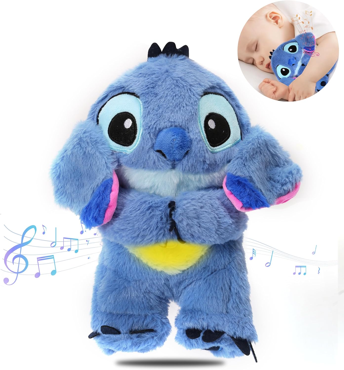 The Stitch Anxiety Relief Stuffed Animal with Sensory Details Music & Breathing Motion