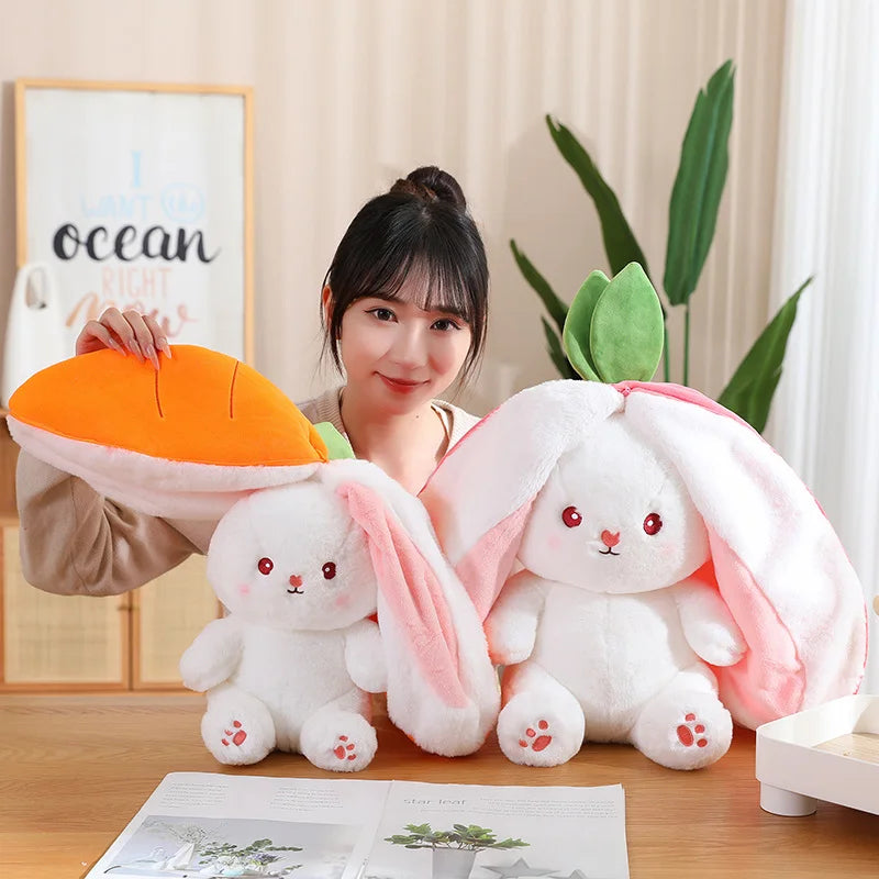 Kawaii Pink Rabbit with Carrot/Strawberry