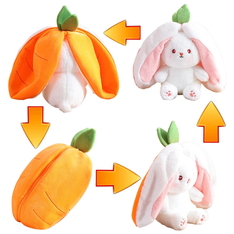 Kawaii Pink Rabbit with Carrot/Strawberry