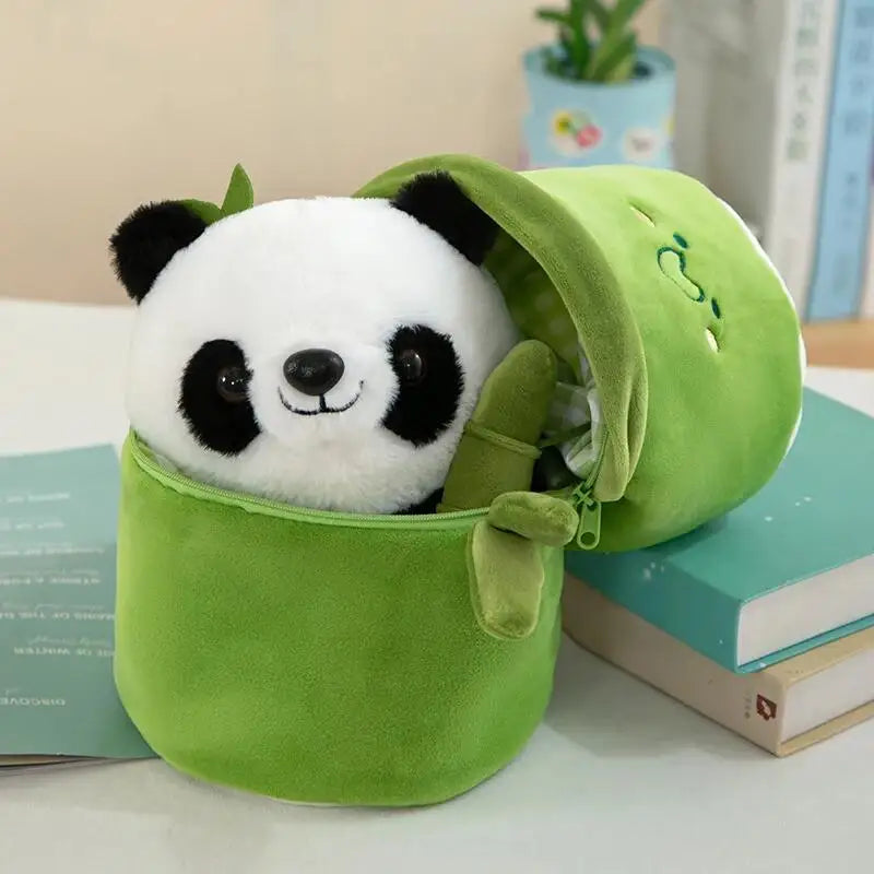 Kawaii Bamboo Tube Panda Set Plush Pillow