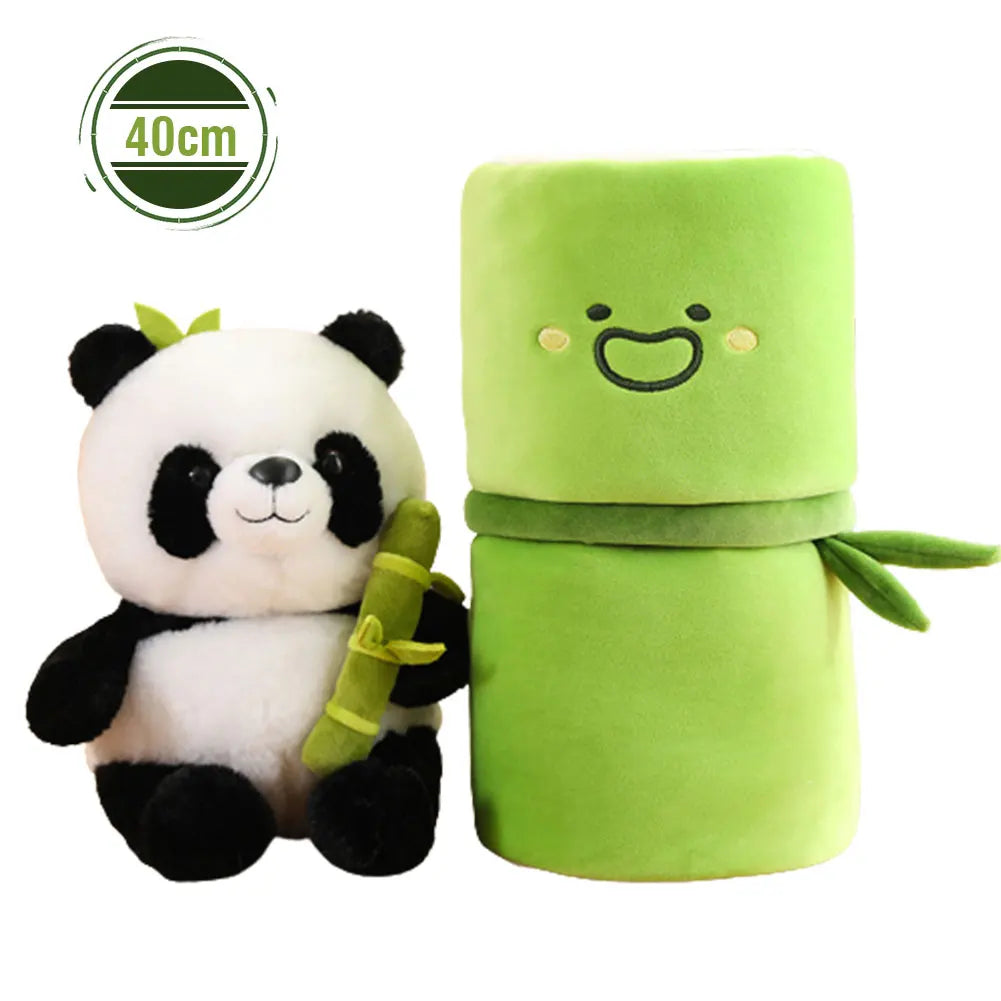 Kawaii Bamboo Tube Panda Set Plush Pillow